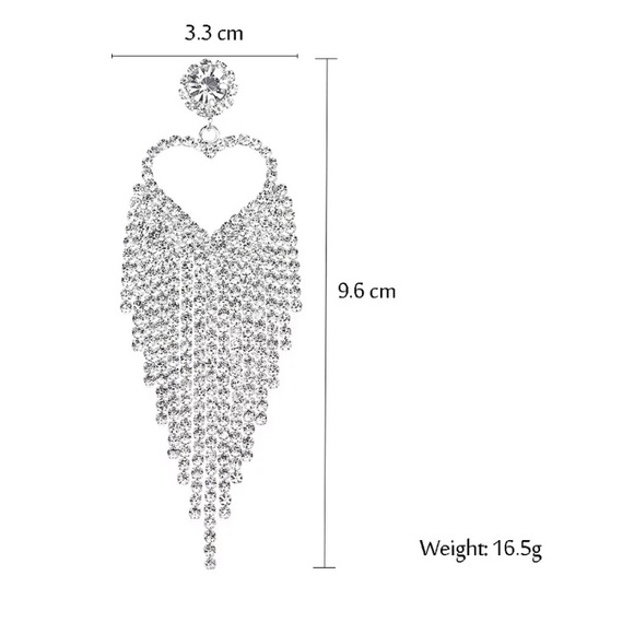 ⭐️ Big Silver Rhinestone Heart - Picture 4 of 7